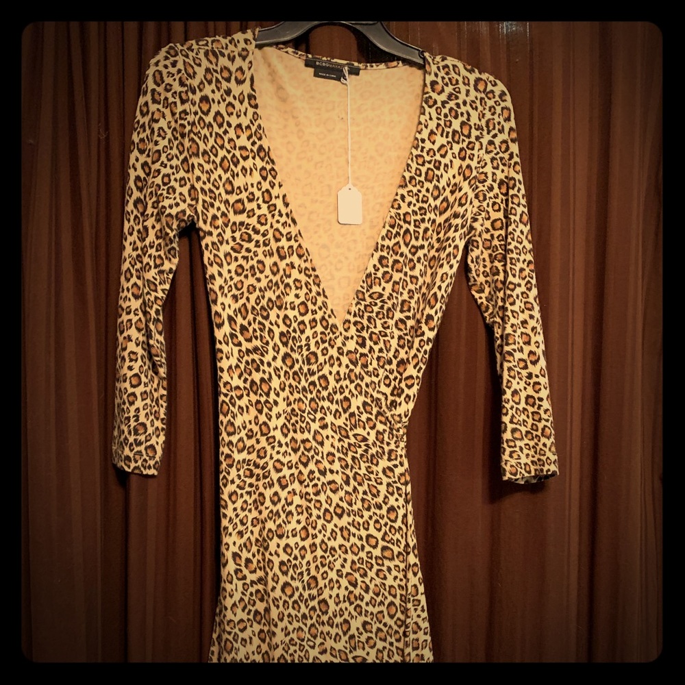 Leopard Print Wrap Dress